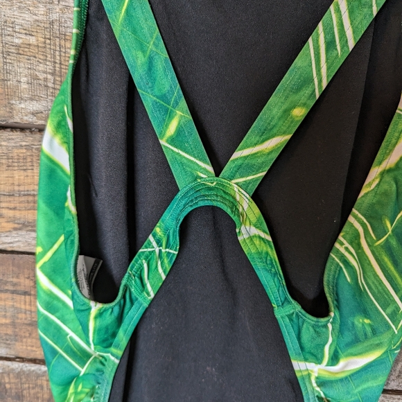Speedo Green Solar Strobe Recordbreaker Performance One Piece Swim Suit - Picture 5 of 8